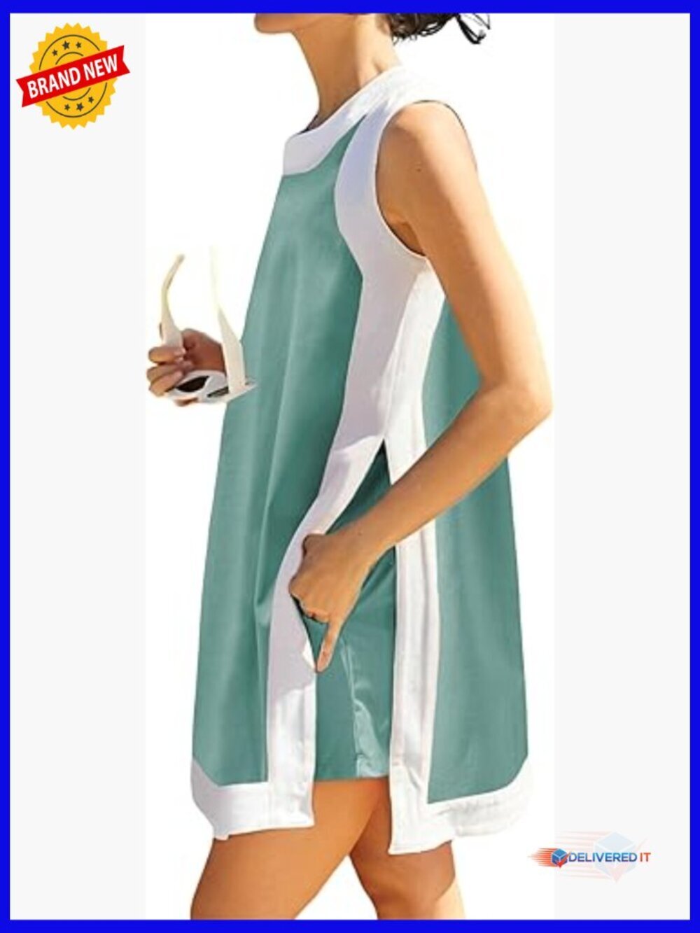 2 Piece Lounge Set with Sleeveless Top and Shorts with Pockets